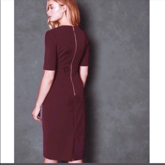 Ted Baker Burgundy Long Sleeve Dress - Picture 3 of 11